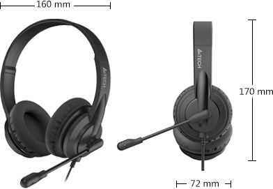 A4Tech HU-10 On Ear Multimedia Ακουστικά με μικροφωνο και σύνδεση USB-A