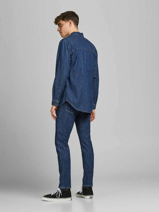 Jack & Jones Pantaloni de Bărbați din Jean în Croială Slim Albastru marin