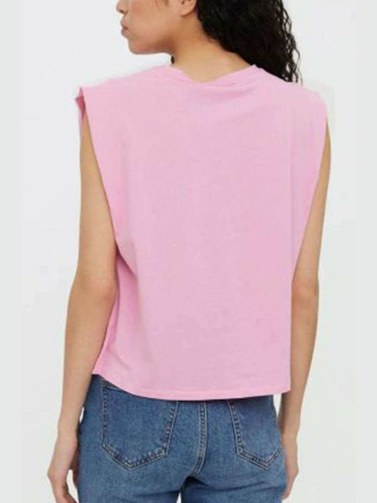 Vero Moda Αμάνικη Γυναικεία Μπλούζα Καλοκαιρινή Ροζ