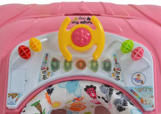 Moni Jungle Fun Baby Walker for 6+ Months Pink
