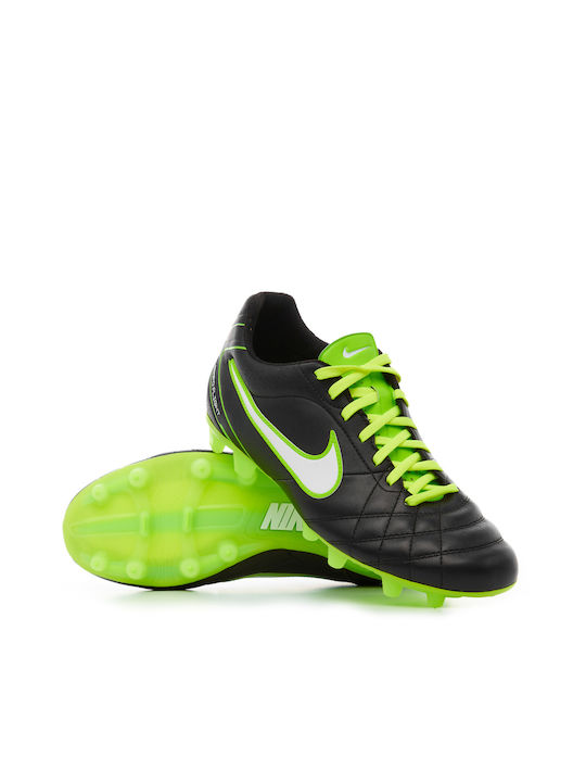 Nike Tiempo Flight FG Niedrig Fußballschuhe mit Stollen Schwarz