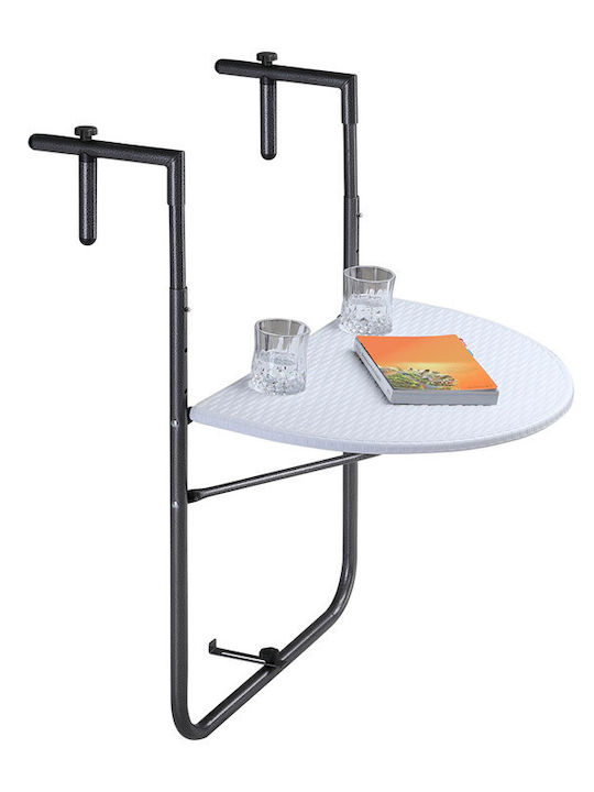 Auxiliary Outdoor Foldable Metal Table White 60x64x83.5cm