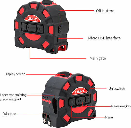 Uni-T Tape Measure with Auto-Rewind and Magnet 5m