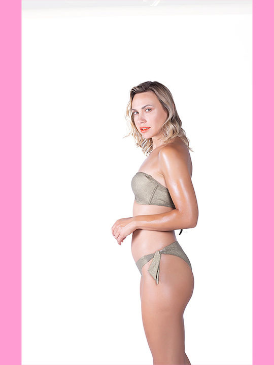 Strapless Bikini Top B Cup Khaki