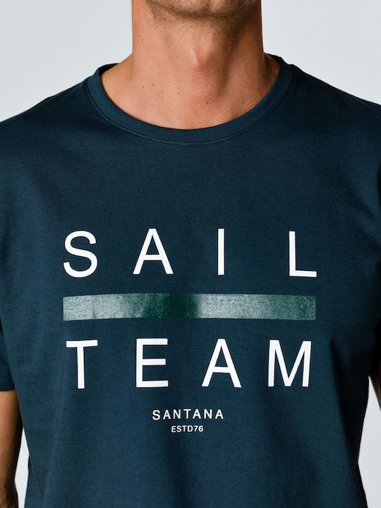 Tricou Snta cu imprimeu Sail Team - Blue Navy