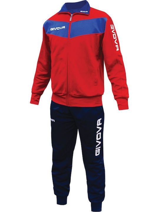 Tuta Visa Football Tracksuit Glossy with Elastic Red