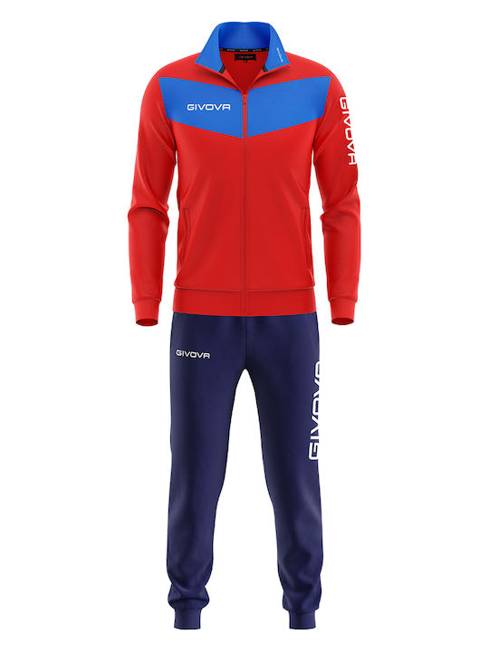 Tuta Visa Football Tracksuit Glossy with Elastic Red