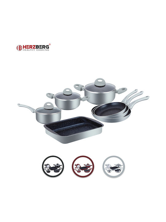 Herzberg Kochgeschirr-Set Silver HG-9016SL 10Stück