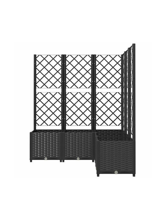 vidaXL Planter Box Plastic Black 120x120x136cm.