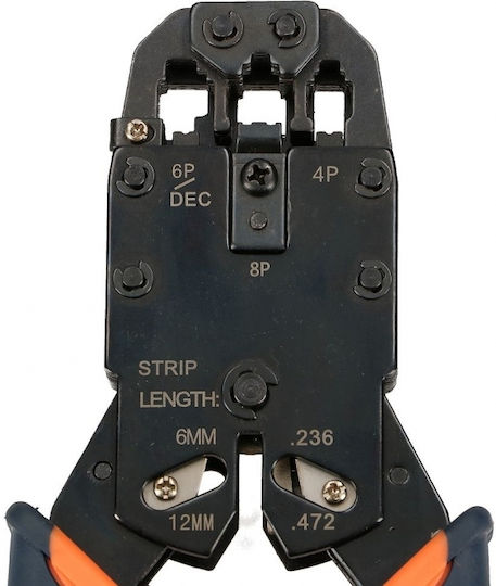 Extralink Πρέσα Ακροδεκτών Δικτύου RJ12, RJ11, RJ45, RJ10 με Απογυμνωτή & Μηχανισμό Καστάνιας