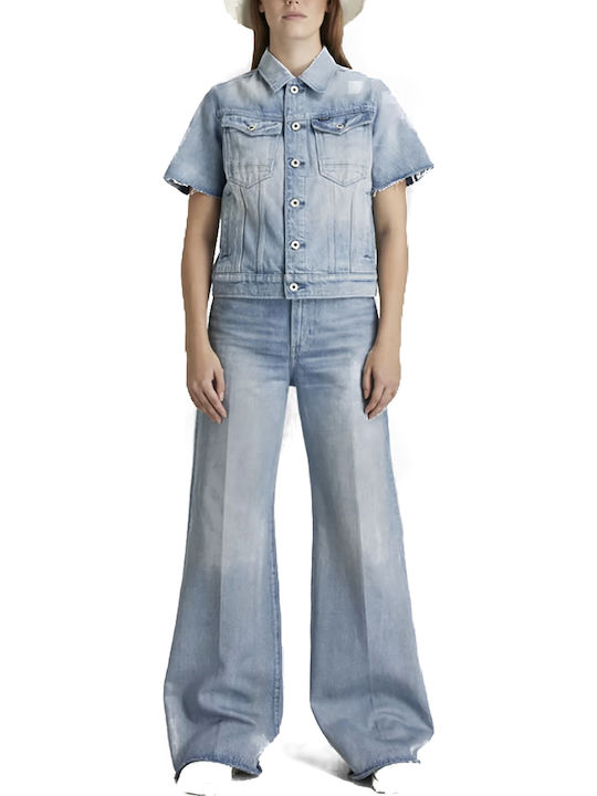 Women's Short Jean Jacket for Spring or Autumn Blue
