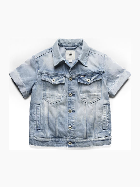 Women's Short Jean Jacket for Spring or Autumn Blue