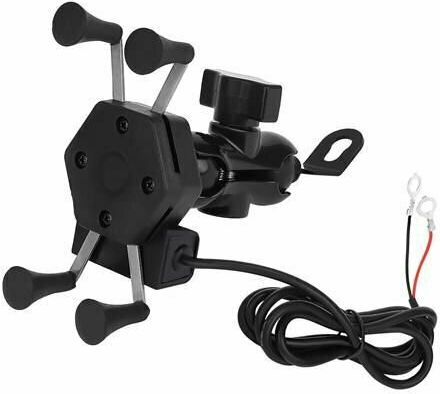 Trizand Mount Phone Motorcycle with Adjustable Arm for Mirror and charger
