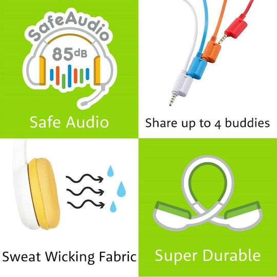 BuddyPhones School+ На ушите Мултимедийни слушалки с микрофон и връзка 3,5 мм жак в Син цвят