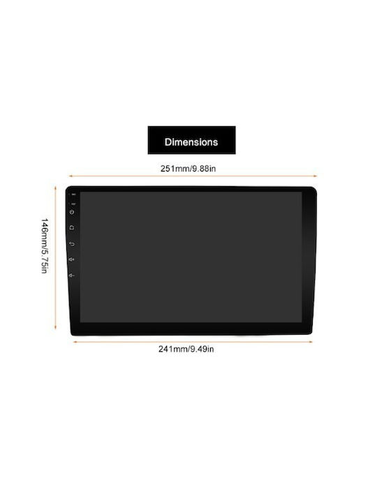 Ηχοσύστημα Αυτοκινήτου 1DIN (Bluetooth/USB) με Οθόνη 10"