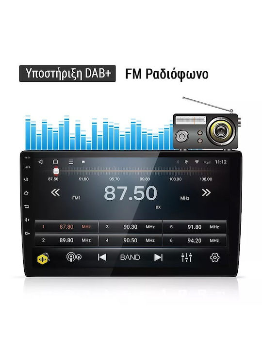 Kirosiwa Ηχοσύστημα Αυτοκινήτου 2DIN (Bluetooth/USB/WiFi/GPS/Apple-Carplay/Android-Auto) με Οθόνη Αφής 9"