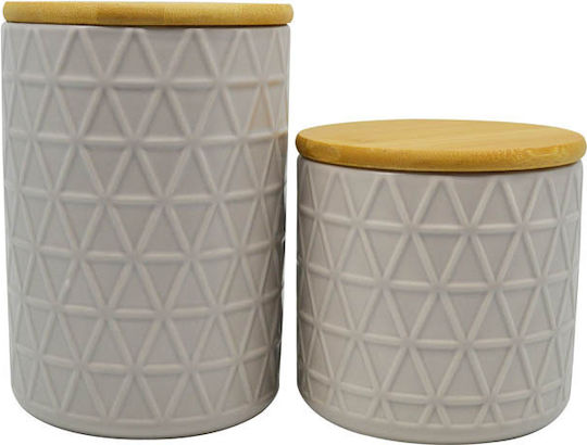 Ankor Vase General Use with Lid Ceramic Beige 11x11x15.6cm