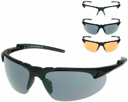 Swiss Eye Shooting Glasses Apache Set of 3 Lenses with Anti-Scratch Coating, Anti-Glare & UV Protection Black