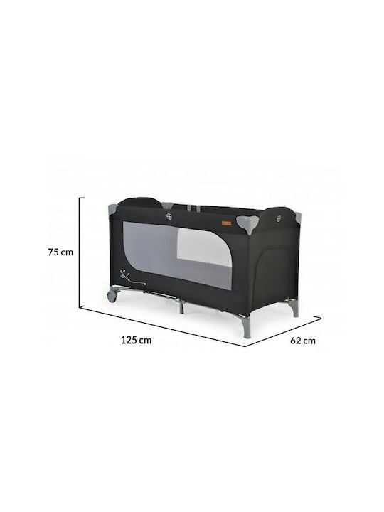 Cangaroo Skyglow Playpen 2 Levels with Mattress Black 125x62cm