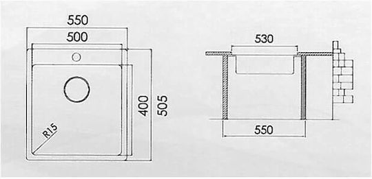Excel Victoria 720CMS383 Ένθετος Inox Σατινέ Μ55xΠ50.5cm Ασημί Excel Victoria 720CMS383 Ένθετος Inox Σατινέ Μ55xΠ50.5cm Ασημί