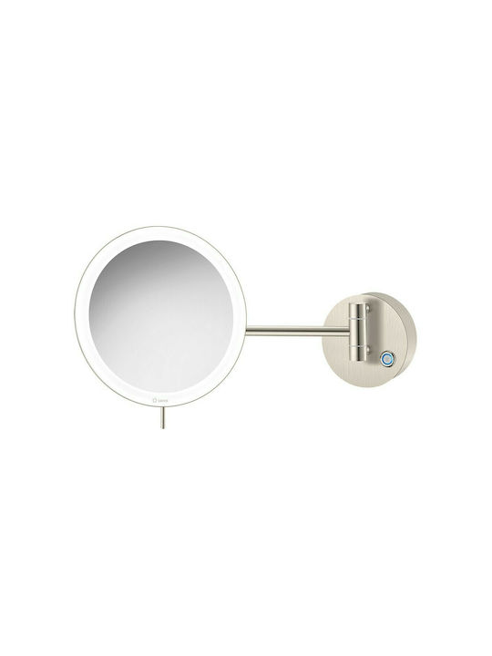 Sanco MRLED-705 Vergrößerung Runder Badezimmerspiegel LED aus Metall 20x20cm Weiß