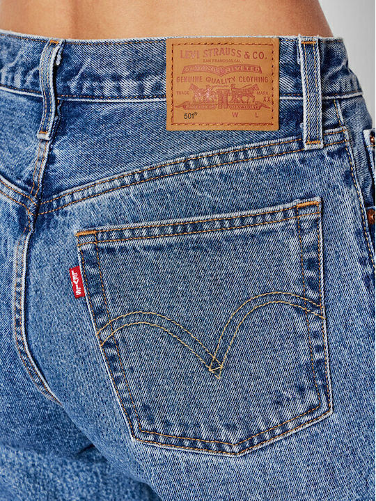 501® Women's Jean Trousers in Straight Line Worn In Medium Indigo - Medium Wash