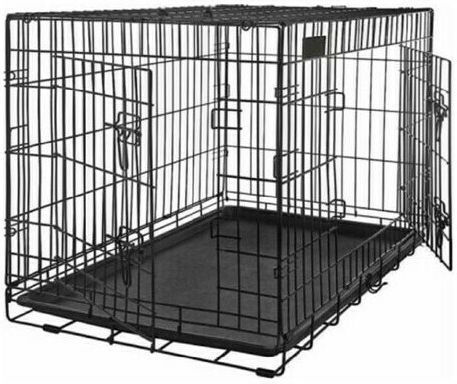 Dog Wire Crate with 2 Doors Metal 76x46.5x54.5cm 76x46.5x54.5cm