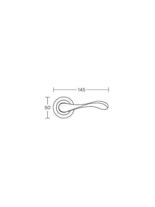 Convex Hebel Mittlere Tür mit Rosette 425 Paar mit Rosette Natural Iron