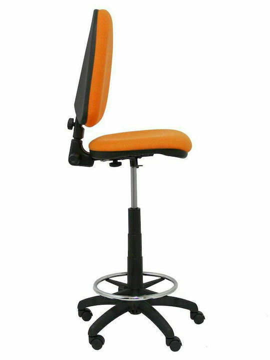 Office Desk Stool with Backrest Ayna Bali Orange 60x60x89cm