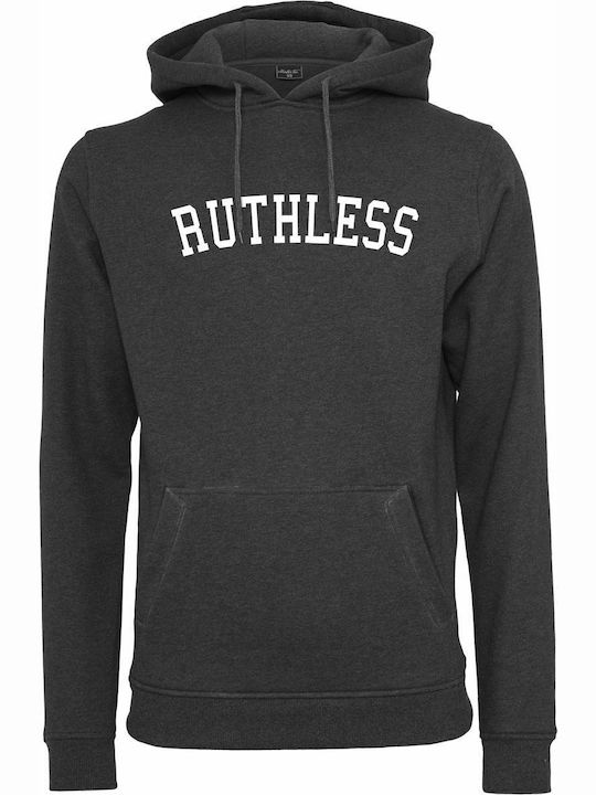 Mister Tee Ruthless Men's Sweatshirt with Hood and Pockets Charcoal