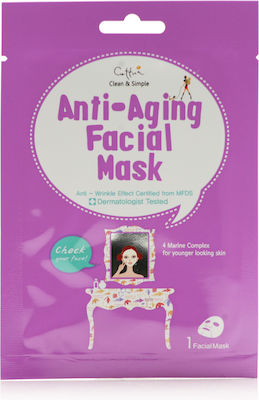 Cettua Clean & Simple Anti-Aging Facial 1 Piece Face Αnti-aging Mask