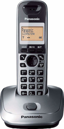 Panasonic KX-TG2511 Ασύρματο Τηλέφωνο με Ελληνικό Μενού Metallic Gray
