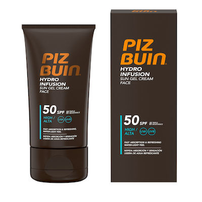 Piz Buin Hydro Infusion Sun Gel Cream Waterproof Слънцезащитно Гел За лице SPF30 50мл