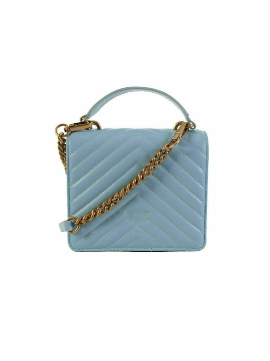 Pinko Love Mini Top Leather Women's Bag Crossbody Light Blue