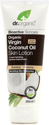 Dr.Organic Virgin Coconut Oil Feuchtigkeitsspendende Lotion Körper mit Duft Kokosnuss für empfindliche Haut 200ml