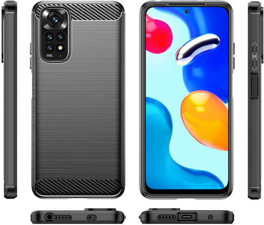 Hurtel Carbon Flexible Back Cover Silicone Black (Redmi Note 11 / 11S 4G)