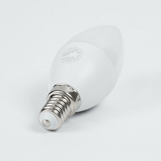GloboStar LED Bulb 6W for Socket E14 and Shape C37 Cool White 696lm