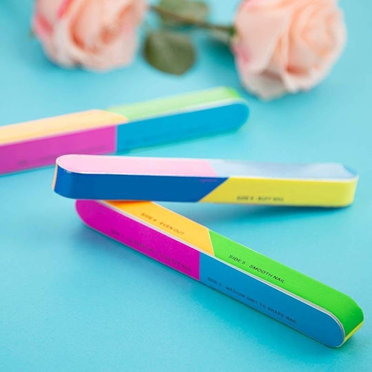 Tools for Beauty 7 Way MultiColor Nail Files Sparkling Buffer