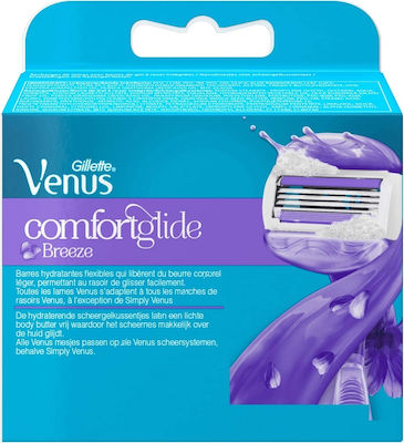 Gillette Venus Breeze Replacement Heads with 3 Blades & Lubricating Tape 4pcs