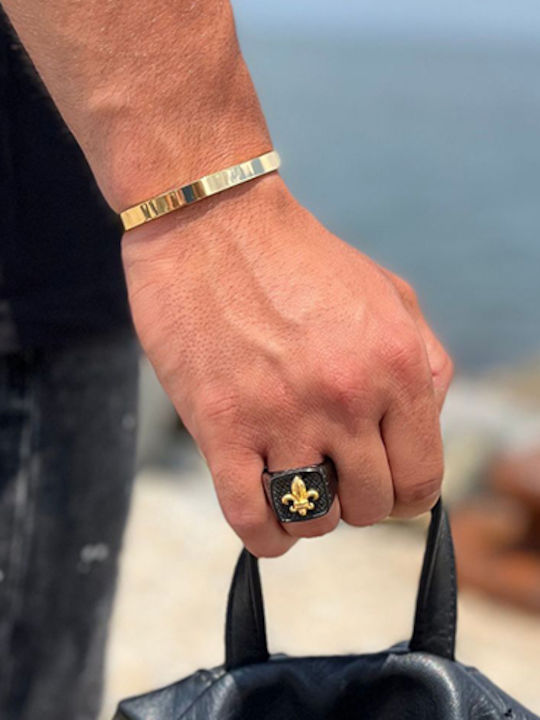 Oxzen Men's Bracelet Handcuffs made of Steel Gold Plated