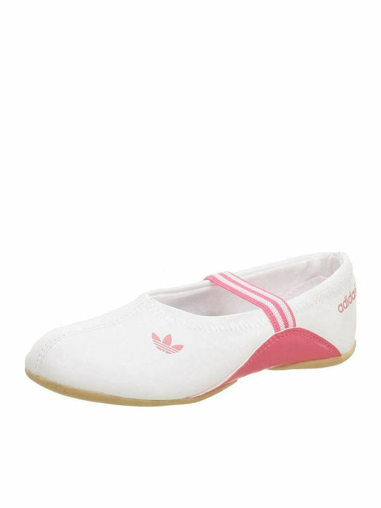 Kids Ballerinas Mary with Elastic Strap White