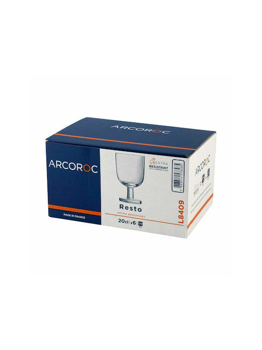 Arcoroc Set de Pahare pentru Vin Alb și Roșu din Sticlă Fără Colțuri 200ml 6buc