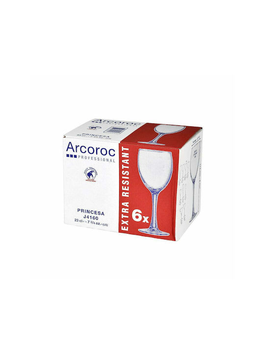 Arcoroc Set of Glasses for White Wine made of Glass Stemmed 230ml 6pcs