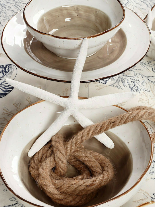 HFA Country Porcelain Salad Bowl Brown 20.7x20.7x8.1cm