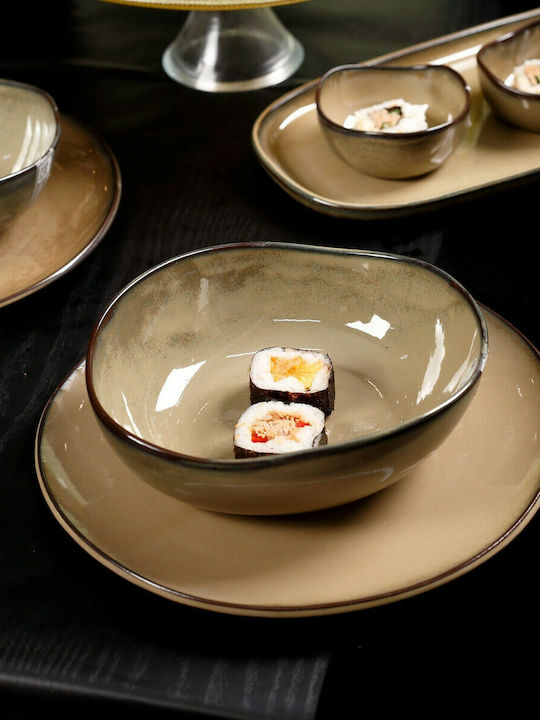 HFA Plate Shallow made of Porcelain Brown with Diameter 26cm