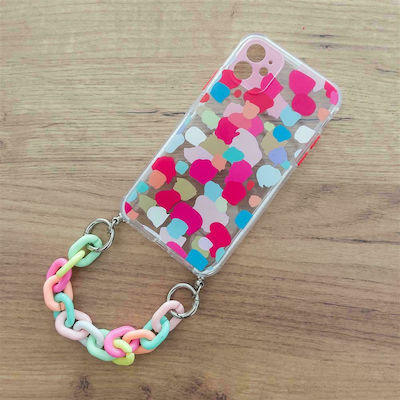 Hurtel Color Chain Back Cover Σιλικόνης Red/Pink (iPhone 13 Pro Max)