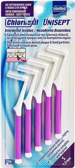 InterMed Chlorhexil Interdental Brushes 1mm Purple 5pcs