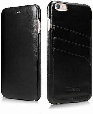 iCarer Vintage Curved Edge Synthetic Leather Book Black (iPhone 6/6s Plus)