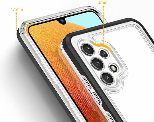 Hurtel Clear 3in1 Back Cover Σιλικόνης 1.1mm Μαύρο (Galaxy A32 5G)