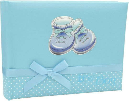 Prince Silvero Children's Album Shoes Suitable for Photos 10x15cm Blue made of Silver with Rice Paper 20x15cm